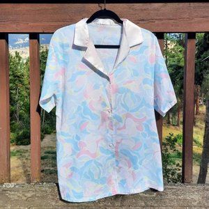 💫 2 for $30 💫 Italian Vintage, Hand-Made Cotton Pastel Blouse